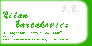 milan bartakovics business card